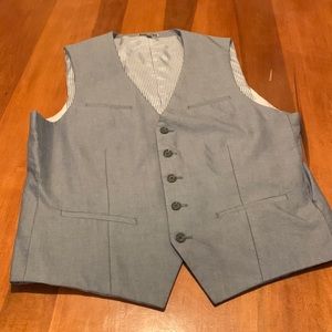 Express Grey Suit Vest with Pinstripe Accents